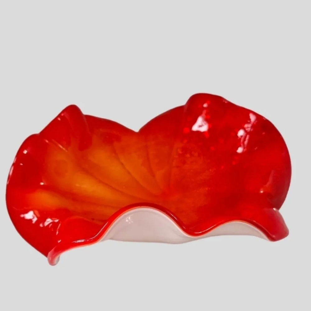 Genuine Venetian Murano Italy Glass Candy Dish Bowl Rare!